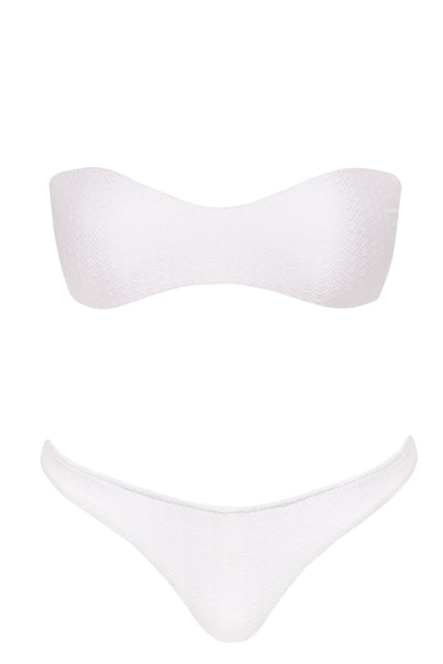 Bandeau Designer Bikini | white pattern - L'Edone Antheia