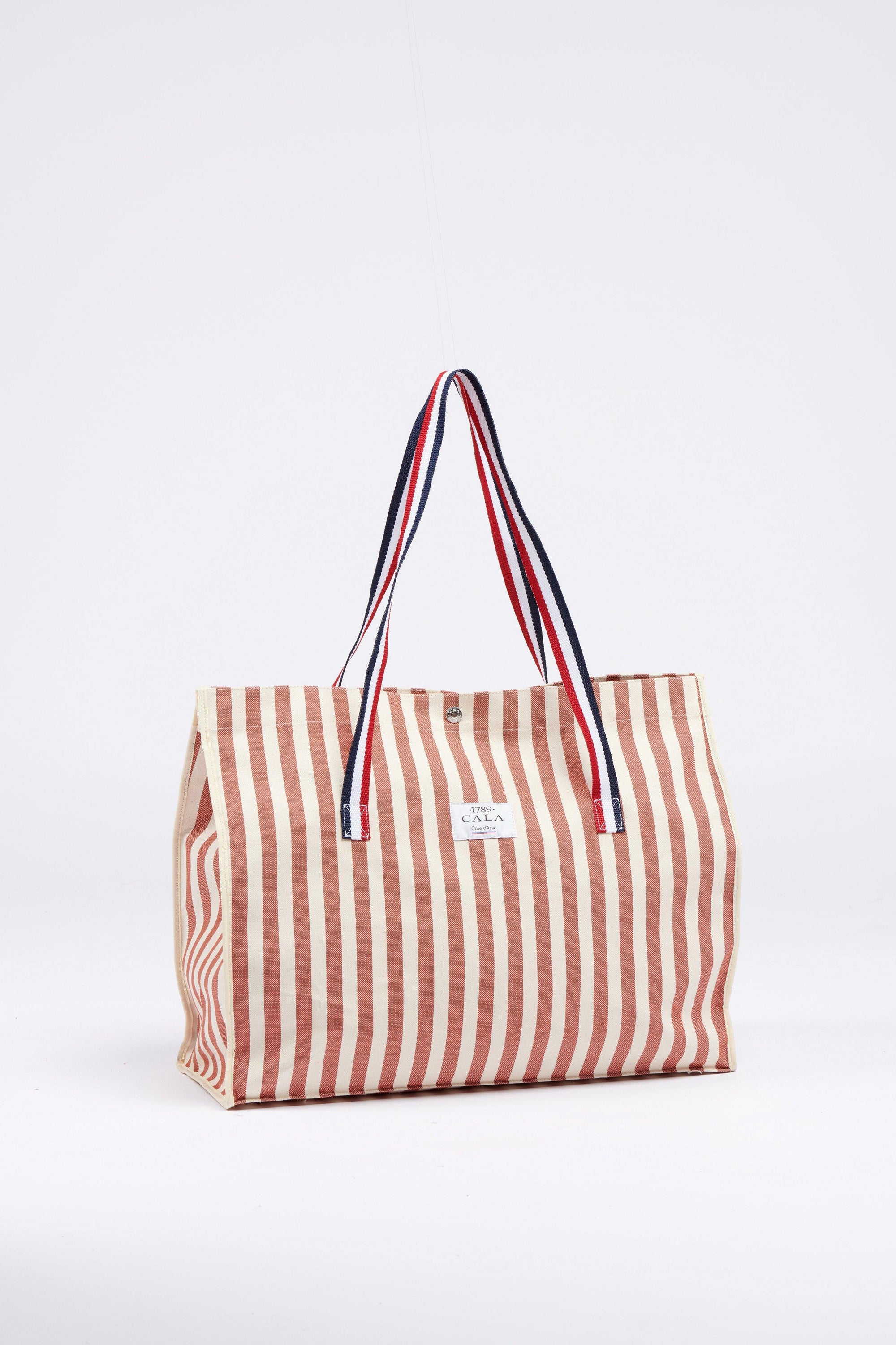 Designer Beach Bag Cabas Hermes | brown striped - 1789 CALA