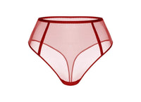 durchsichtiges rotes high waist panty von ZHILYOVA Lingerie