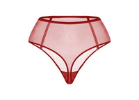 durchsichtiges rotes high waist panty von ZHILYOVA Lingerie