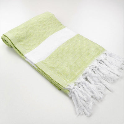 Beach Towel | Fouta | Hamam Towel | diamond weave - green shades