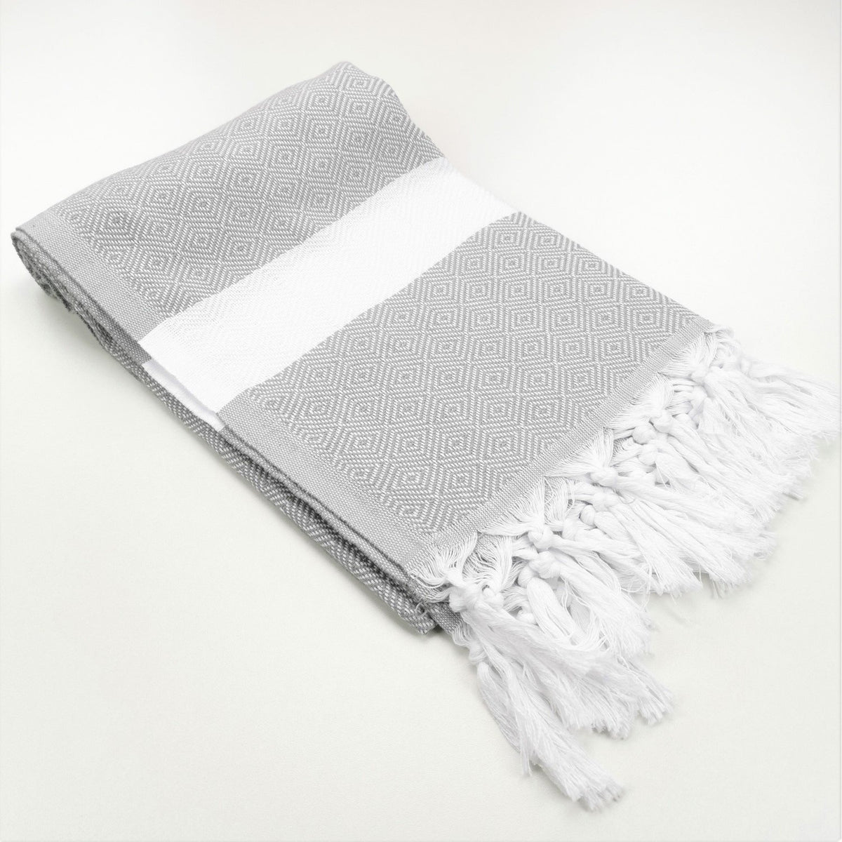 Beach Towel | Fouta | Hamam Towel | diamond weave - black brown grey